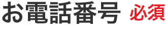 お電話番号 必須